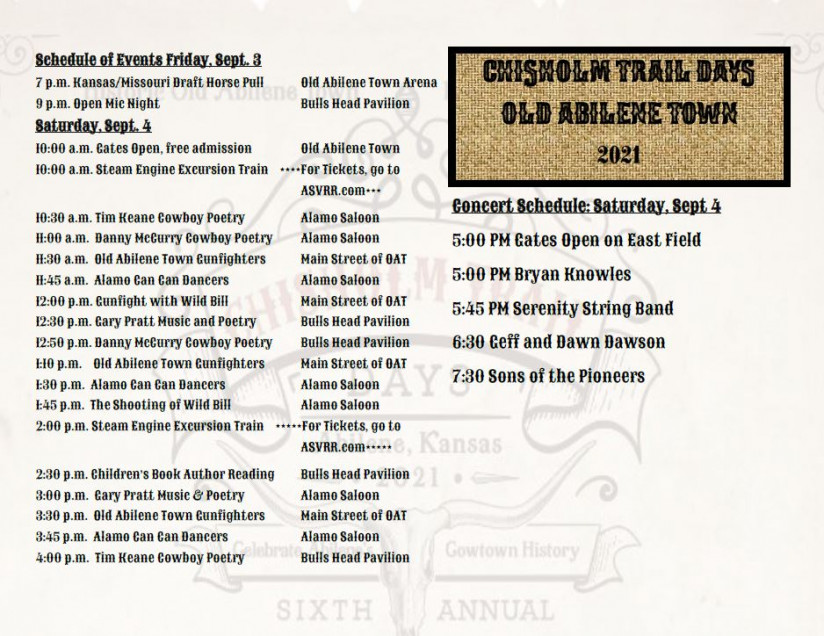 2021-Chisholm-Trail-Days-Schedule-Abilene,KS